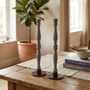 Grey Beeswax Taper Candle